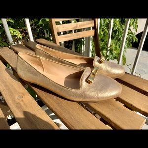 Kate Spade Gold Bow Flats Size 8 1/2